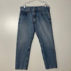 Levis‎ 505 Regular Flex Straight Washed Light Blue Casual Jeans Mens Size 36x30